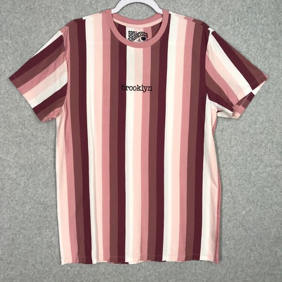 San Francisco Striped Tee - Burgundy and Pink - Picture 1 of 9